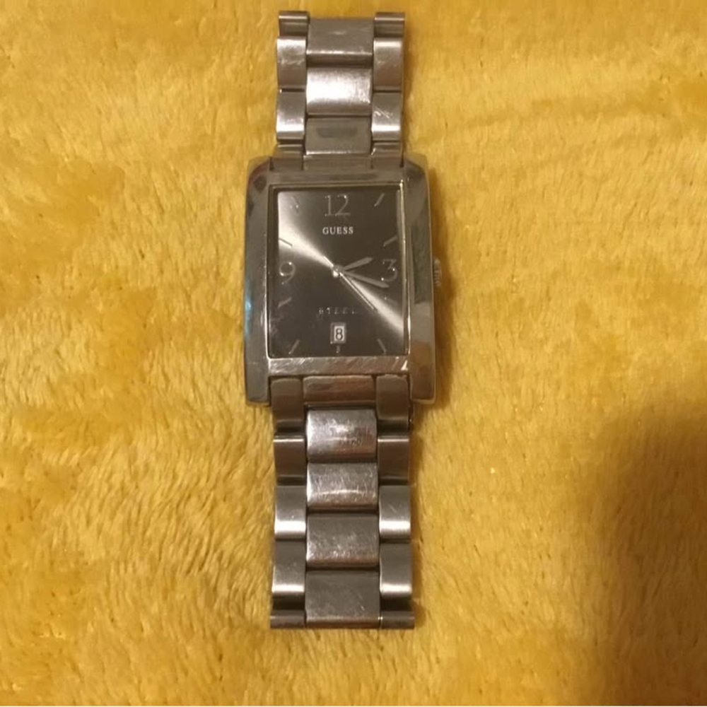 Guess Silver Square Dial Watch